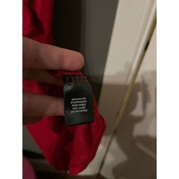 Torrid size 3 super soft Red asymmetrical tunic top Valentine's Day - Picture 4 of 5